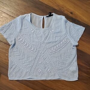 Sheer with beads forever 21 blouse size SMALL